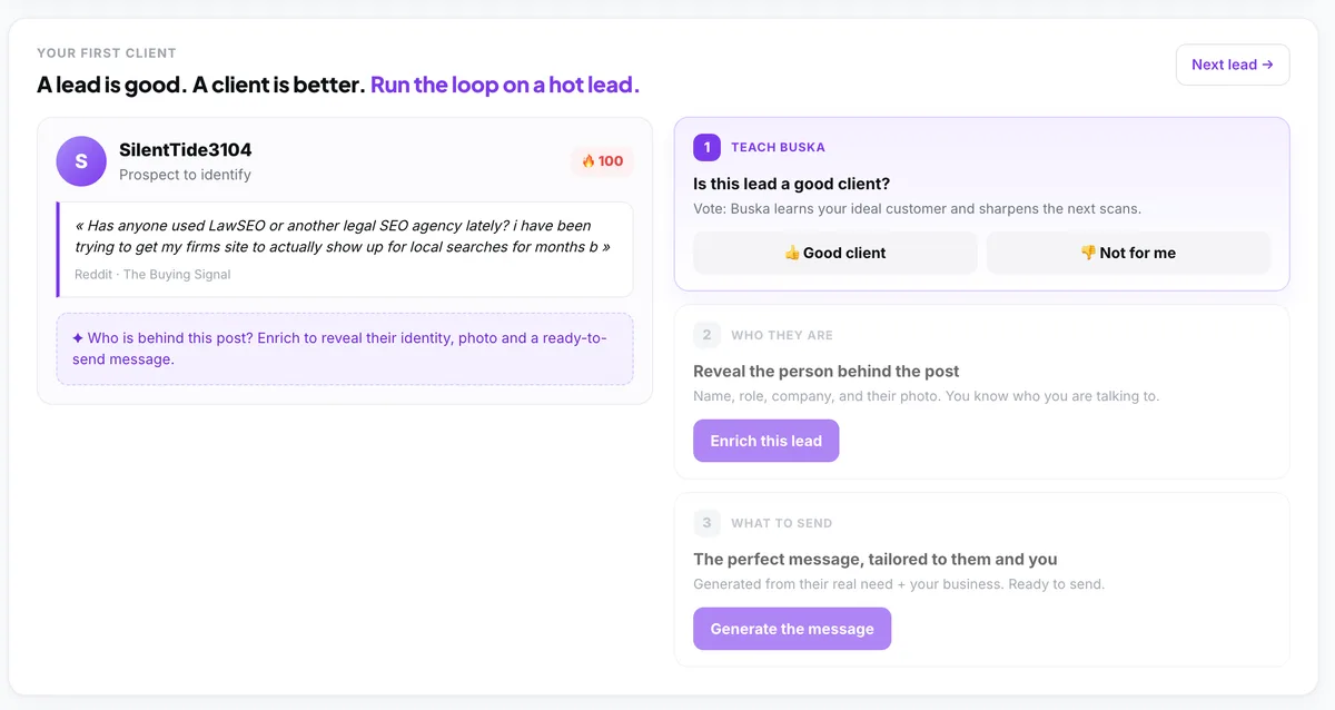 Nouveau dans Buska : l'enrichissement de leads et un pipeline pour travailler vos leads